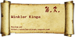 Winkler Kinga névjegykártya